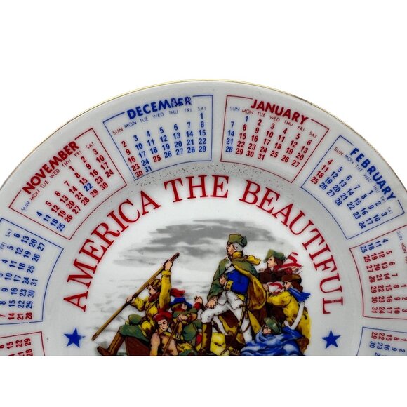 1979 America the Beautiful Calendar Plate Spencer Gifts Series IV 9" Patriotic - Picture 4 of 6